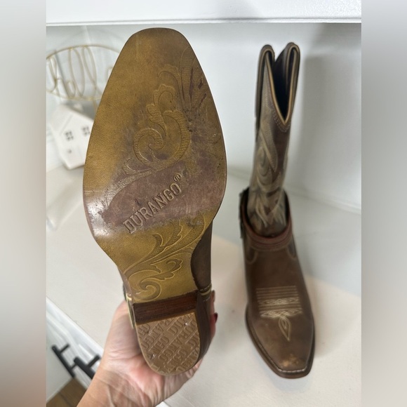 Durango Women’s Western Boots – Size 9.5M Brown Embroidered Leather Rodeo Ready - Picture 9 of 13